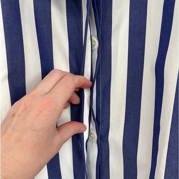 WHIT A-Line Tie Belt Pockets Midi Skirt Architectural Artsy Preppy Stripe Size 4 - Picture 12 of 15